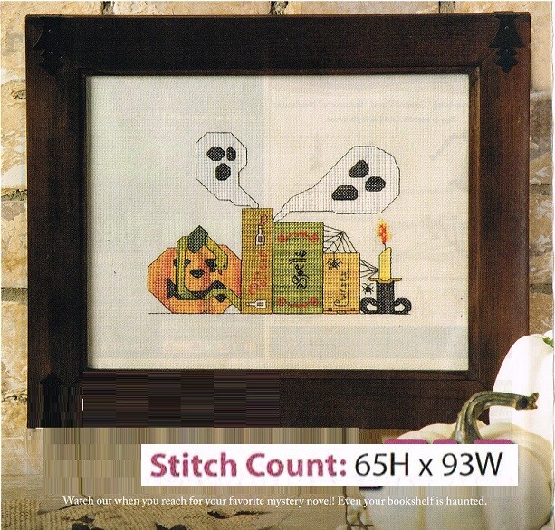 HAUNTED BOOKSHELF  CROSS  STITCH PATTERN ONLY -    ZA - HEV