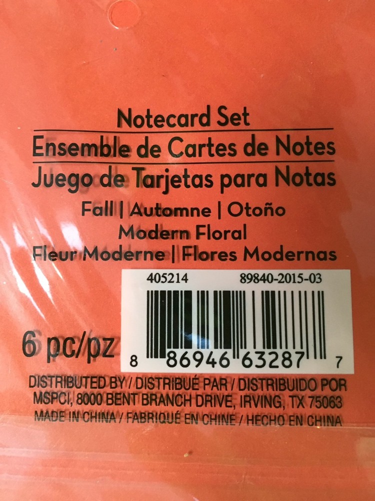 6-PC FLORAL NOTECARDS W/ MATCHING ENVELOPES NIP!