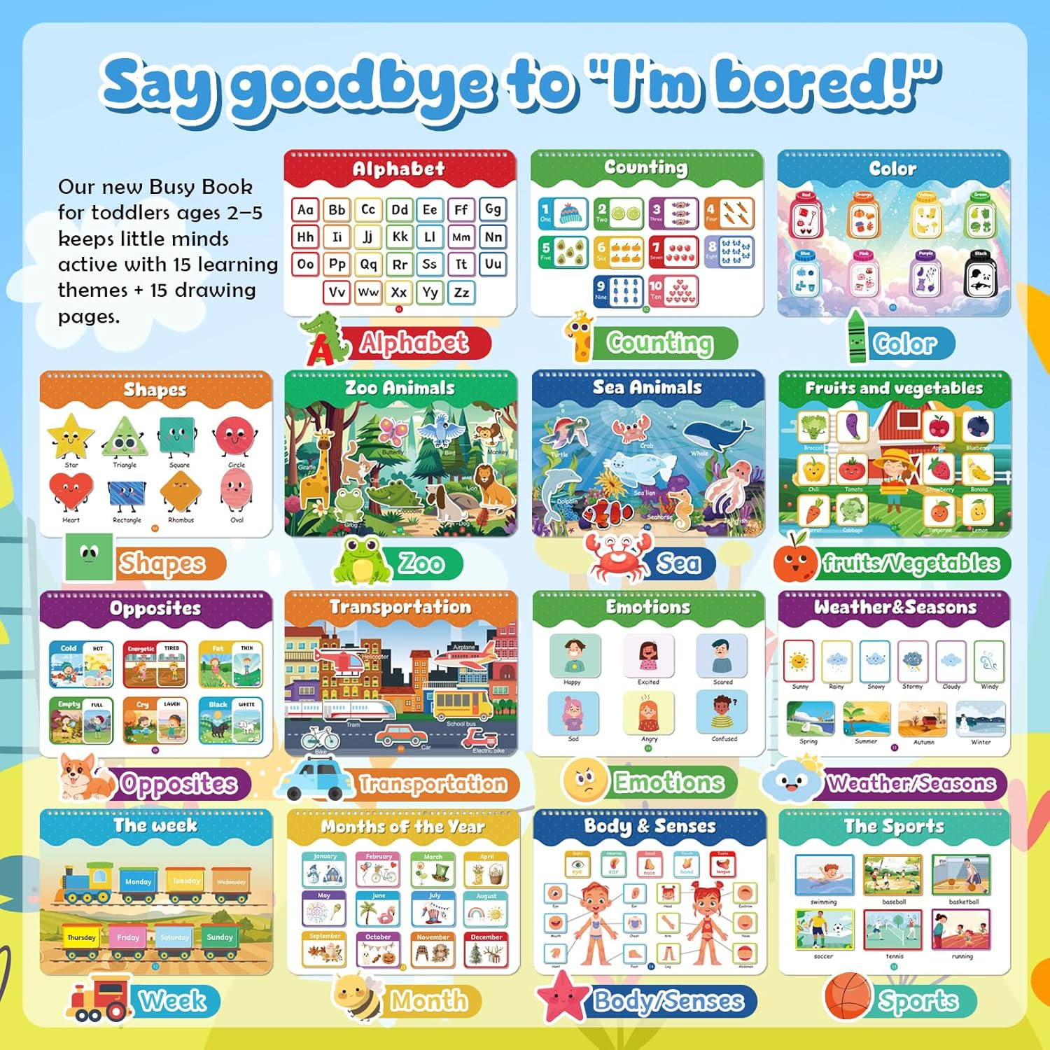 Montessori Busy Book for Toddlers 3-5, Activity Books for Kids, Toddler Busy Boo