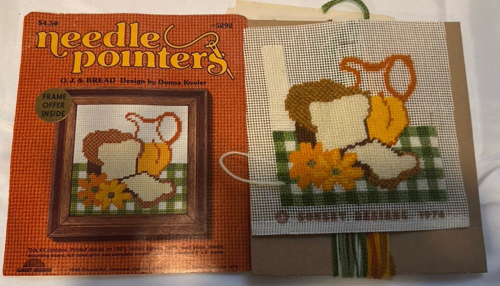 Needle Pointers O.J. & Bread Needlepoint Kit Pattern Thread Food