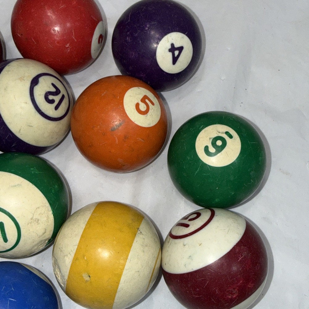 Vintage Striped & Solid Pool Ball Billiard 2 1/4" Replacement Balls Missing 11