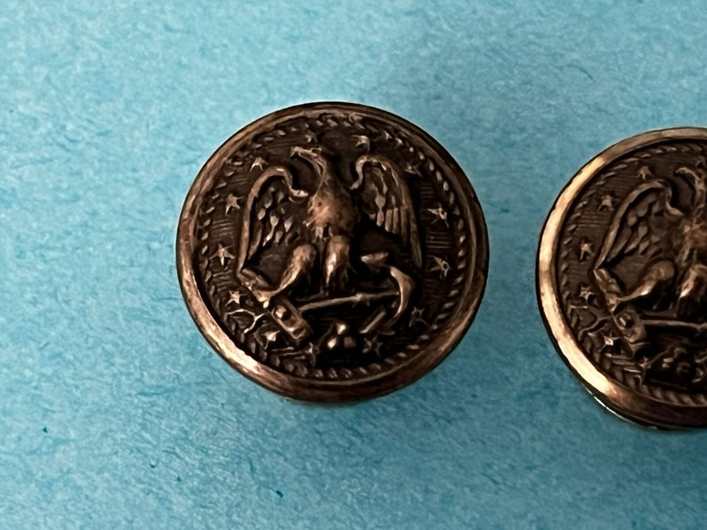 WWII WW2 US Navy Naval Hat Buttons Pair