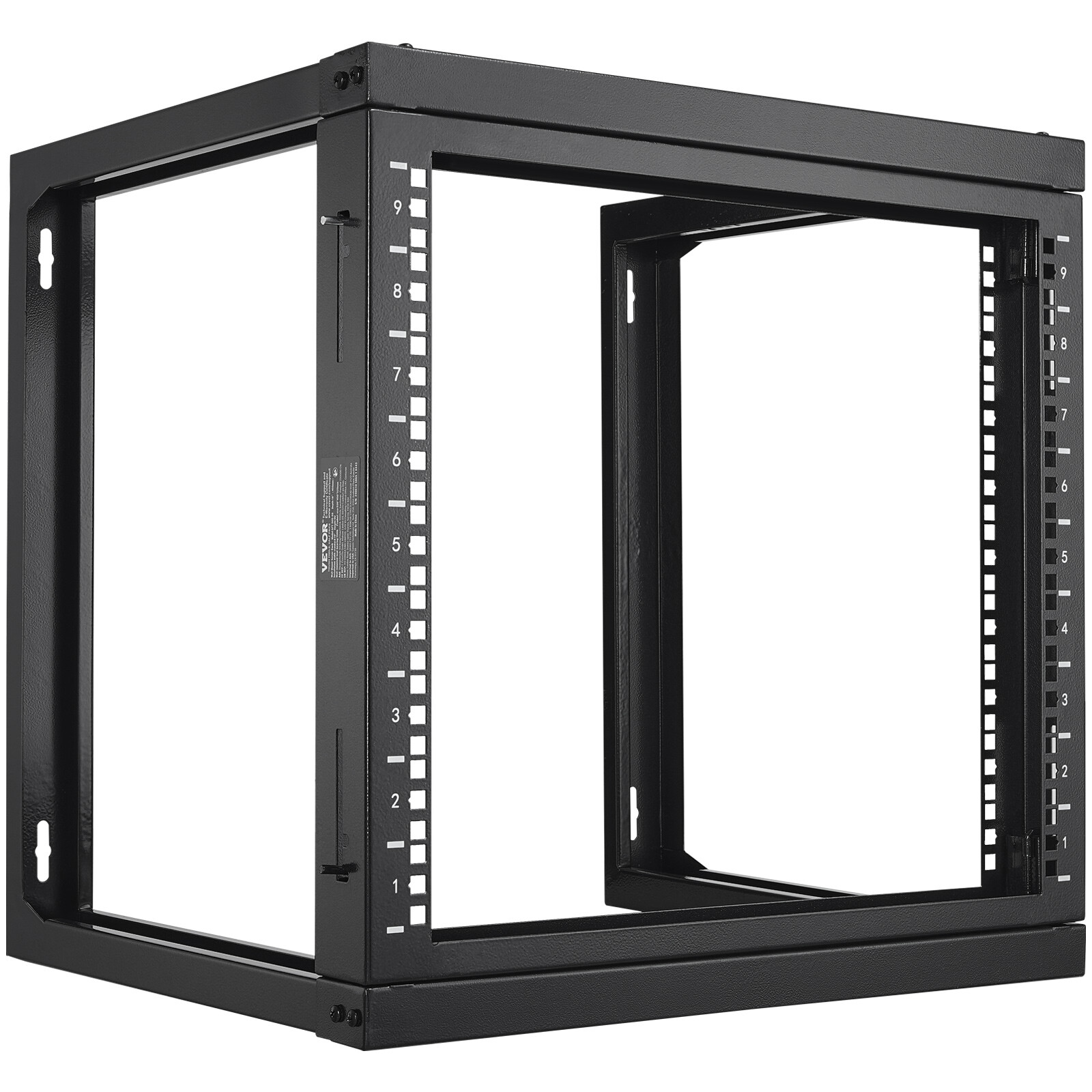 VEVOR 9U Wall Mount Rack 150 lbs/68.04 kg Open Frame Server Network Rack Black