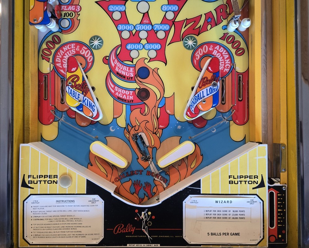 Restored Wizard! Pinball Machine (Bally) 1975