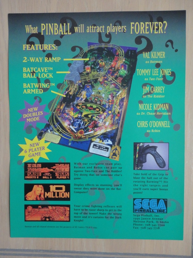 Batman Forever Pinball Machine Flyer D