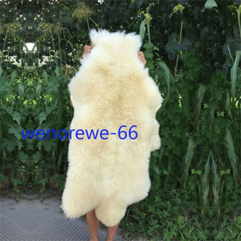US STOCK 100% Genuine Sheepskin Fluffy Fur Rug 24"*39" Windward Natural Soft Mat
