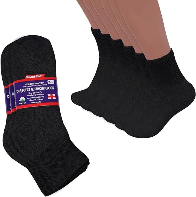 Men Diabetic Ankle Quarter Socks Wholesale Bulk Lots Health Circulatory 9-15