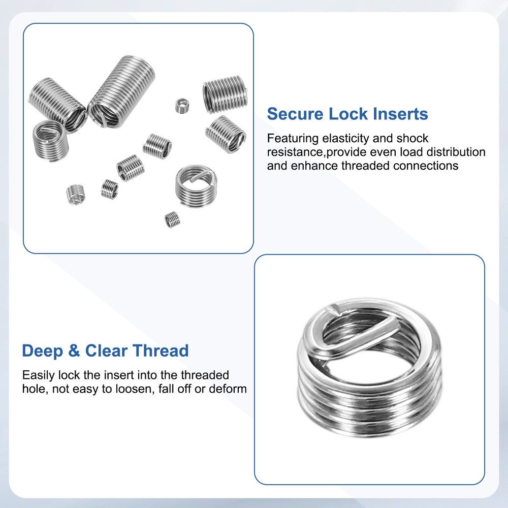 20pcs Wire Thread Inserts M4x0.7 Metric 1D 4mm Helical Threaded Sleeve