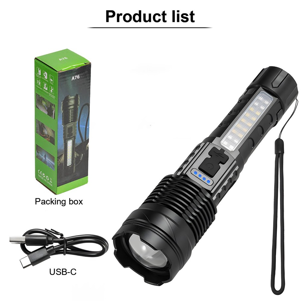 Super Bright Powerful Flashlight Rechargeable Zoom Torch .