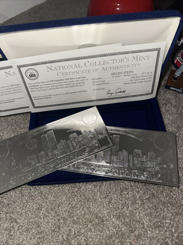 September 11th Silver And Gold Leaf Coin- Certificate