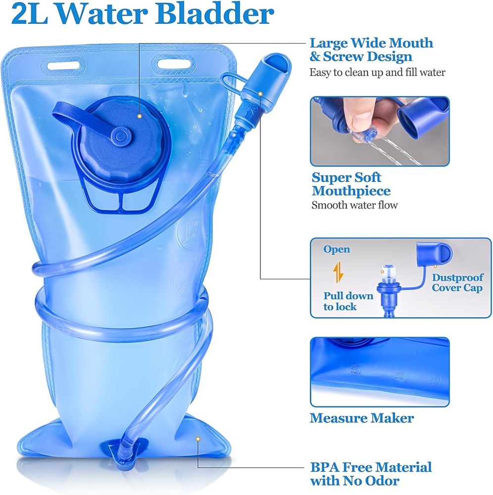 Hydration Backpack with 2L Hydration Bladder Lightweight Water Backpack Climbing