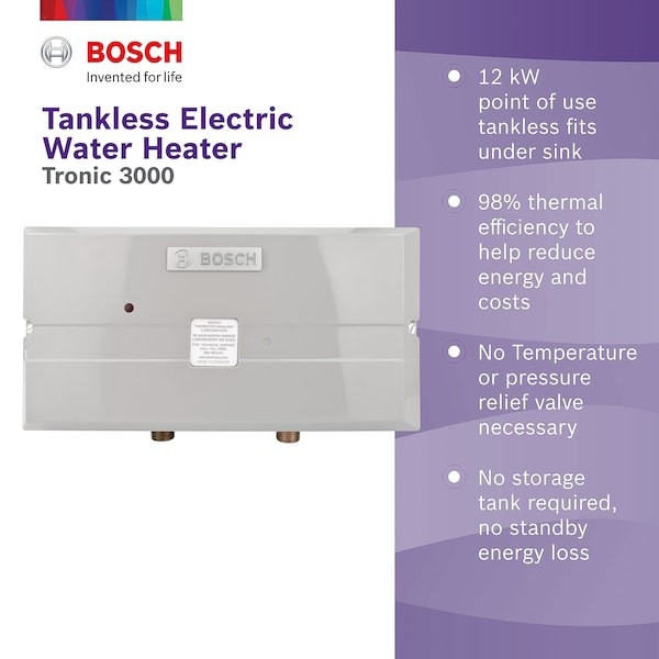 Bosch Es8 7.1 Gal, 120V, 12 A Amps, Mini Tank Water Heater