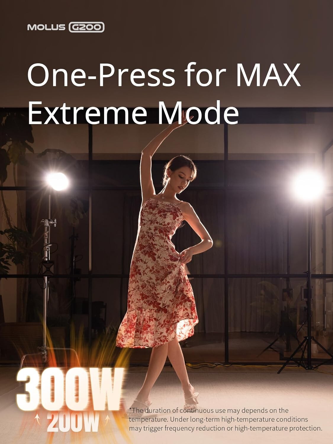 Zhiyun Molus G200 200W Bi-Color LED Video Light Photography Lighting 2700K-6500K