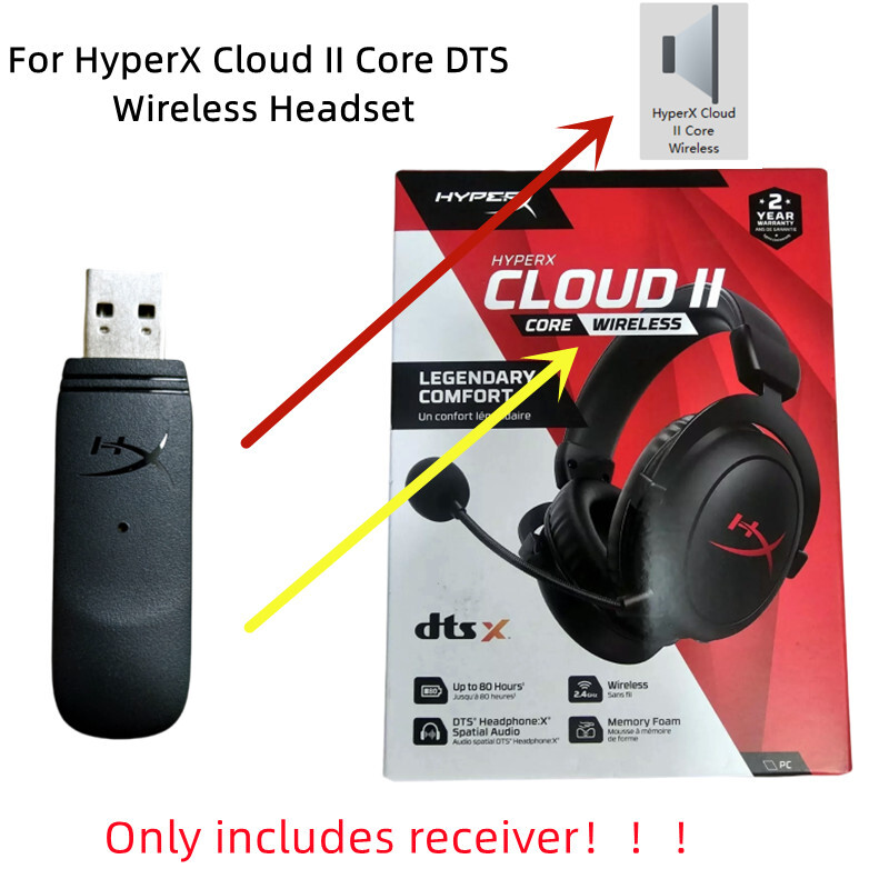 USB Receiver Adapter for Kingston HyperX Cloud II CORE Wireless Headset