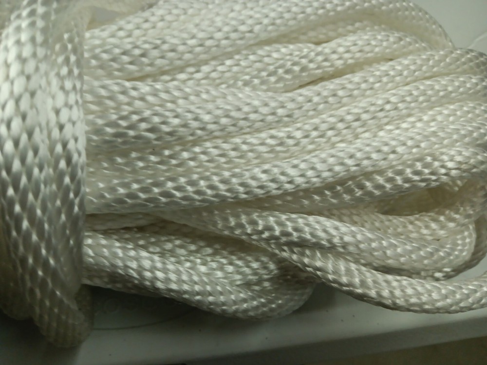 1/2" x 100 ft. Solid Braid MFP Rope Hank. White . Made in USA