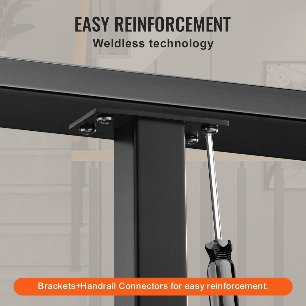 Rust Resistant 36in Cable Railing Post Holeless Mount Bracket Included Black