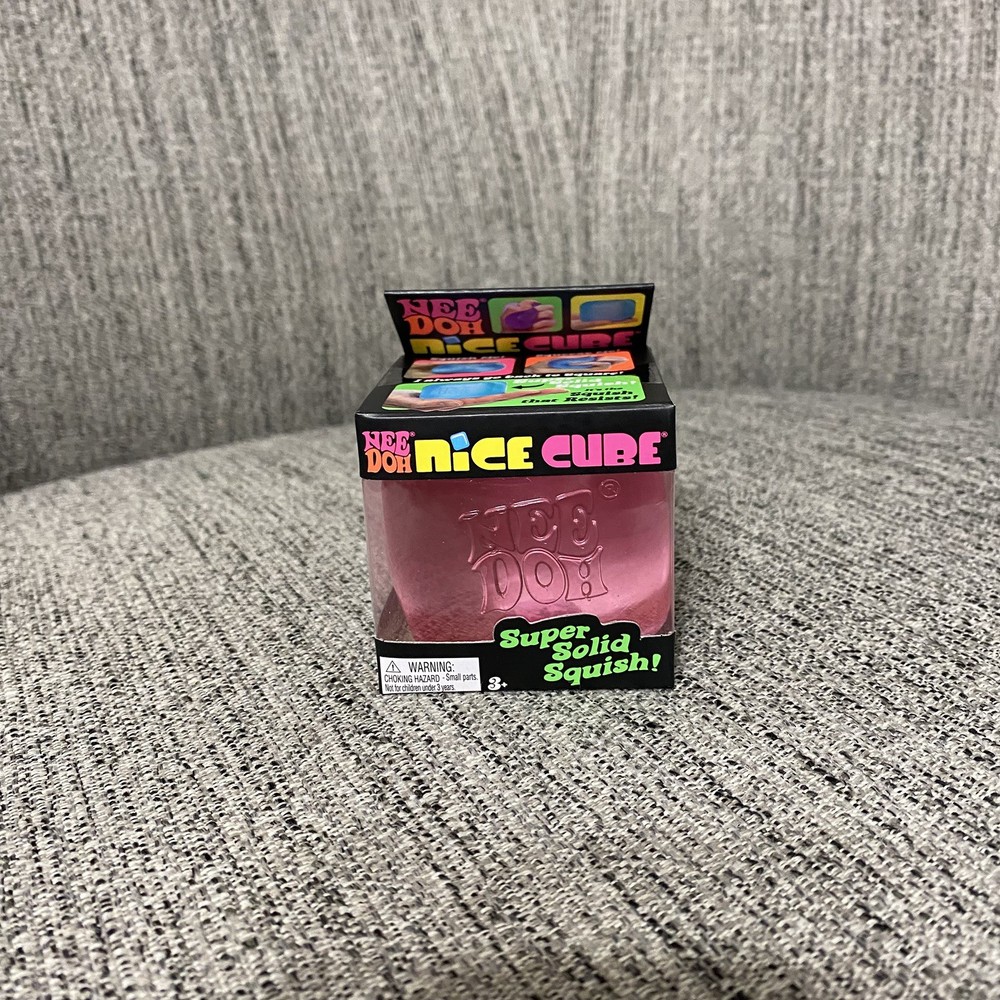 NEW Nee Doh  Nice Cube Super Solid Squish Toy    PINK  NEW