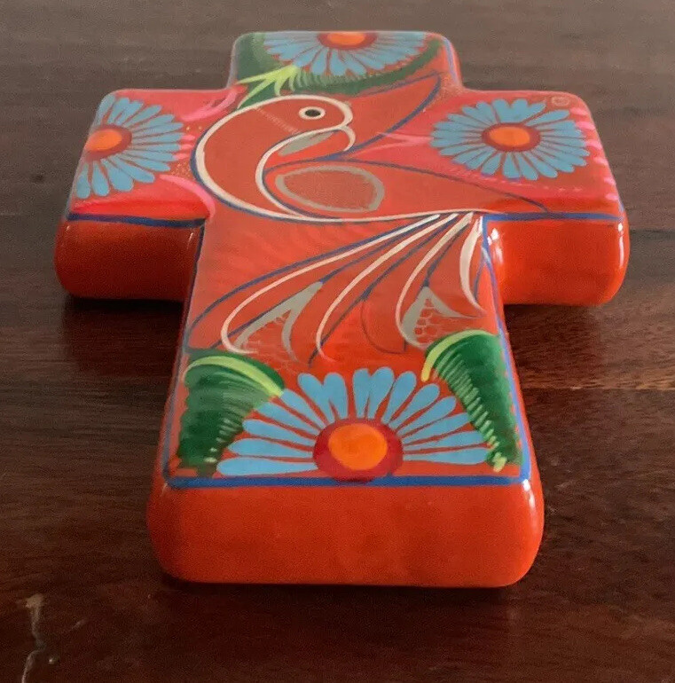Gorgeous Ceramic Hand Painted Crucifix