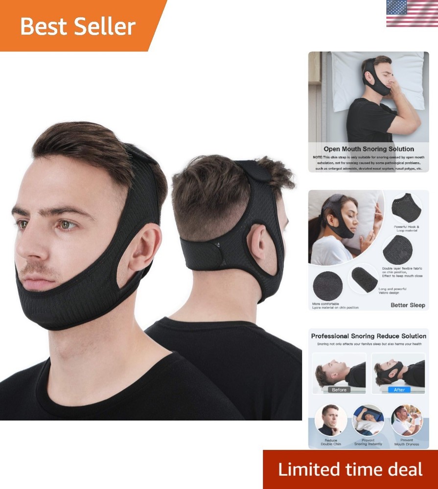 Effective Adjustable Snoring Solution - Breathable Chin Strap for Men & Women
