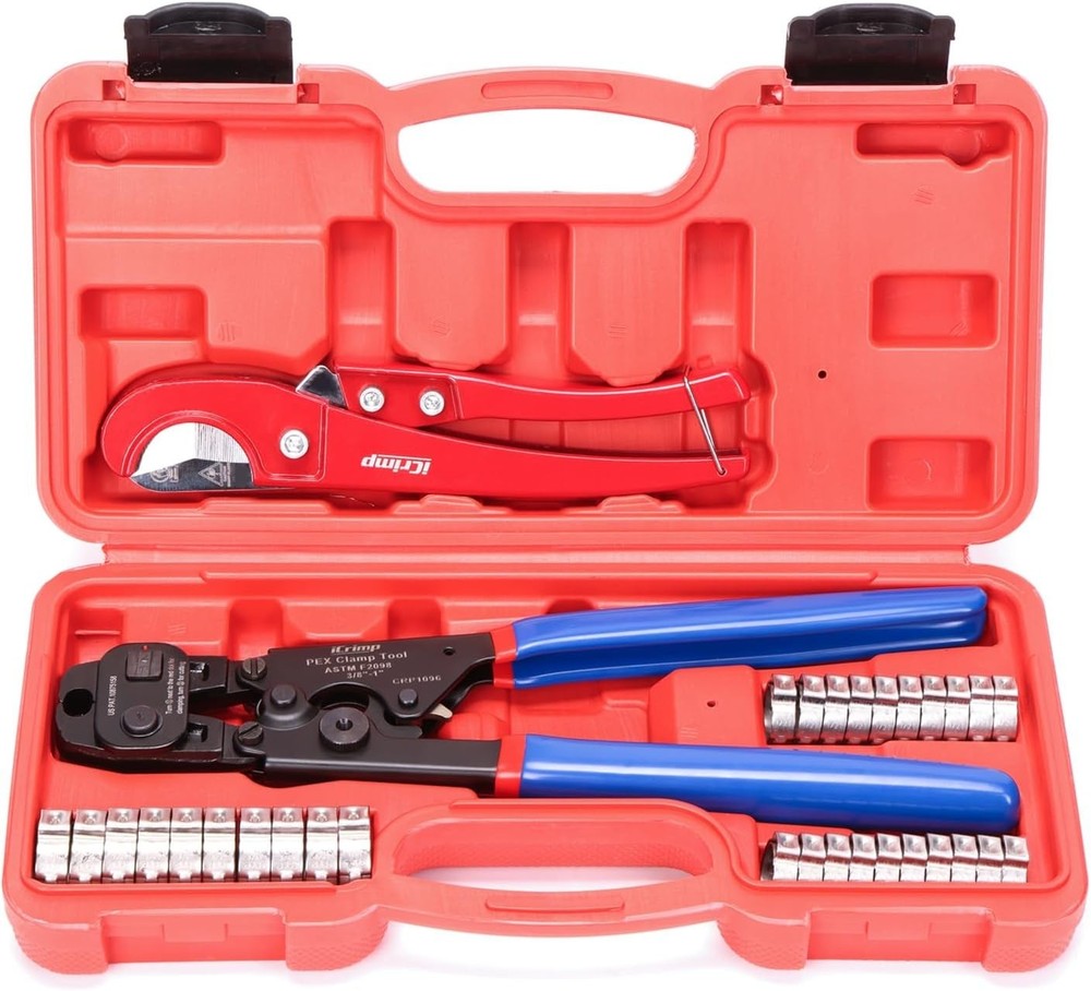 Multi-Functional Ratchet PEX Tool with Clamps & Cutter - Easy PEX Installations