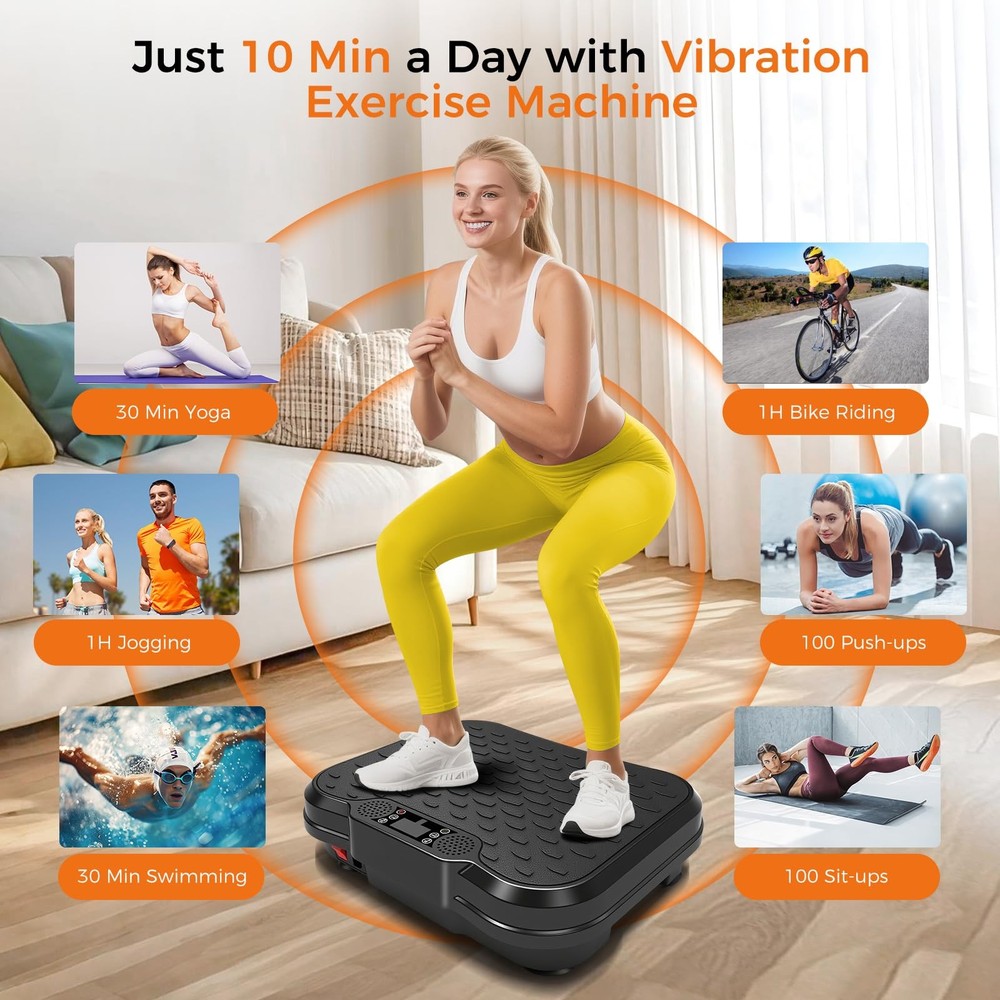 Vibration Plate Exercise Machine 500 lbs Capacity NXSCI Vibrating Platform Loss