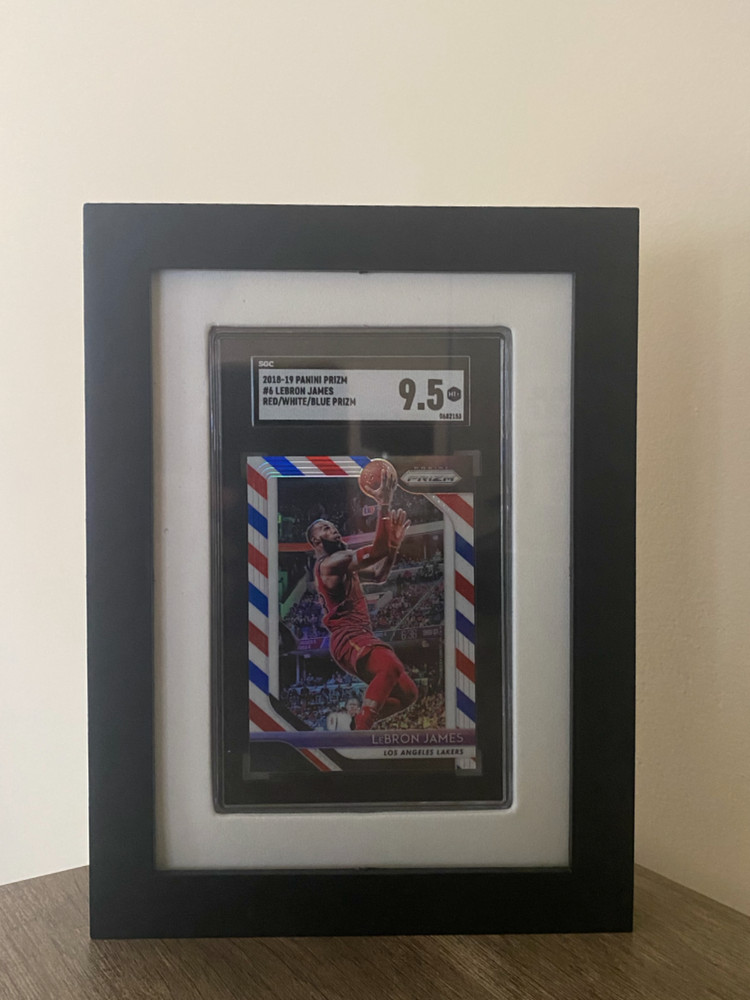SGC Graded Card Display Frame - Black with White Background