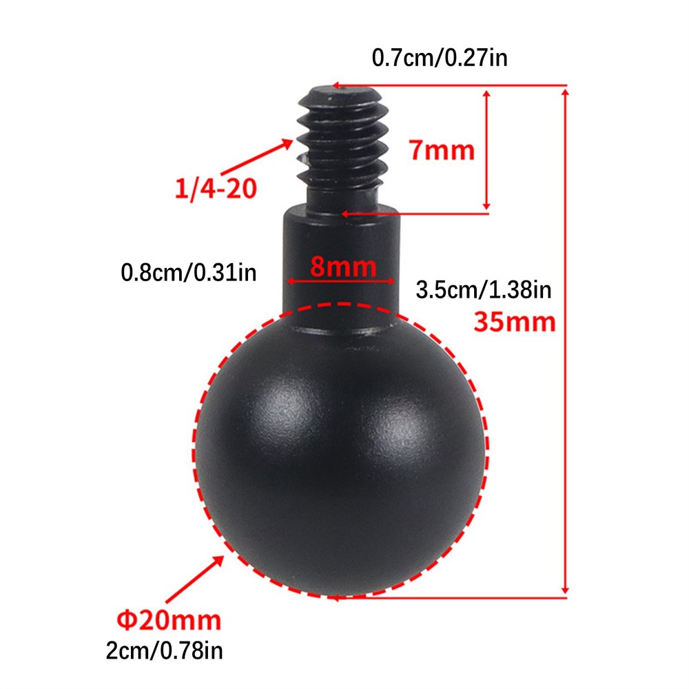 35mm Black Ball Head Adapter Durable Replacement Parts Mount Camera Bracket