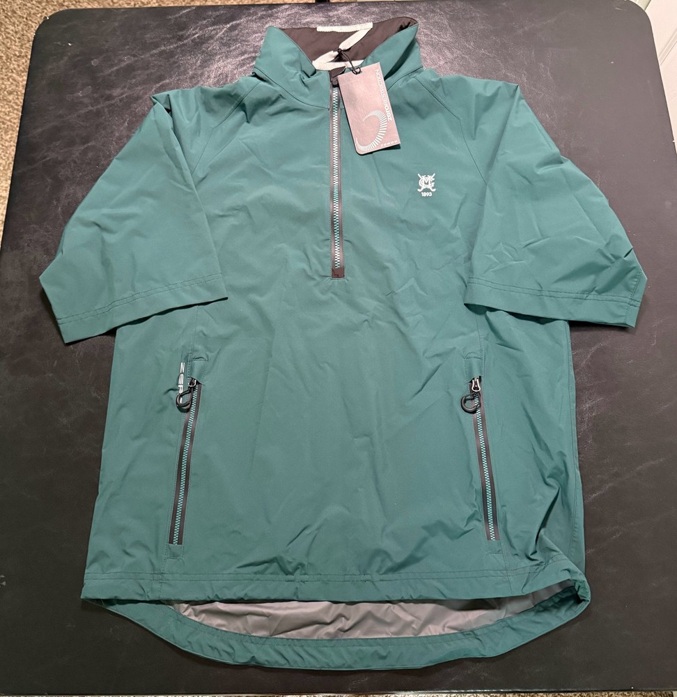 NWT MEN'S ZERO RESTRICTION 1/4 ZIP SS PULLOVER, SIZE: S, COLOR: HUNTER (M7.26)