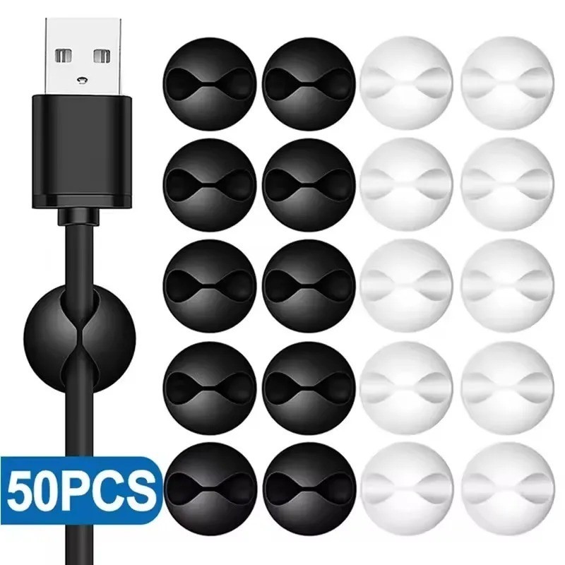 10 Pcs* Wire Holders For Cords Cable Holder Clip Desktop Data Cable Fixer Useful