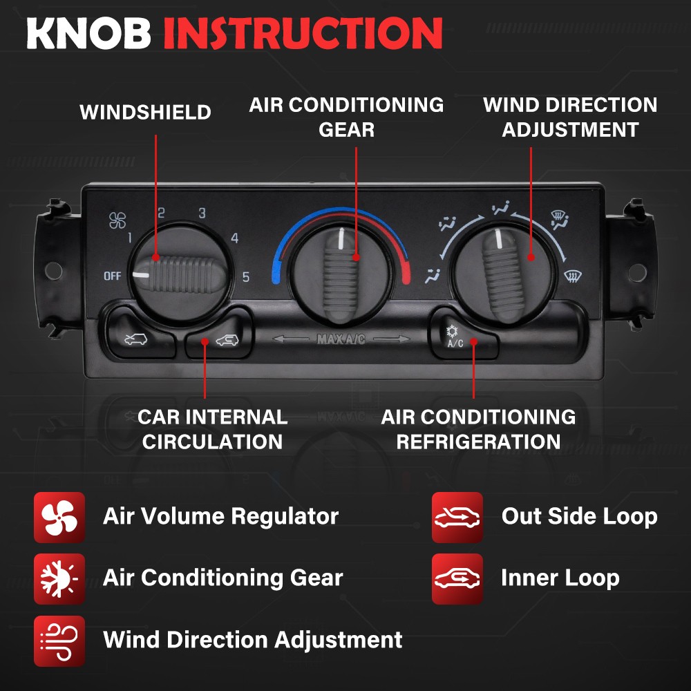 A/C Heater Climate Control Switch For 1999-2002 Chevy Silverado GMC Sierra 1500