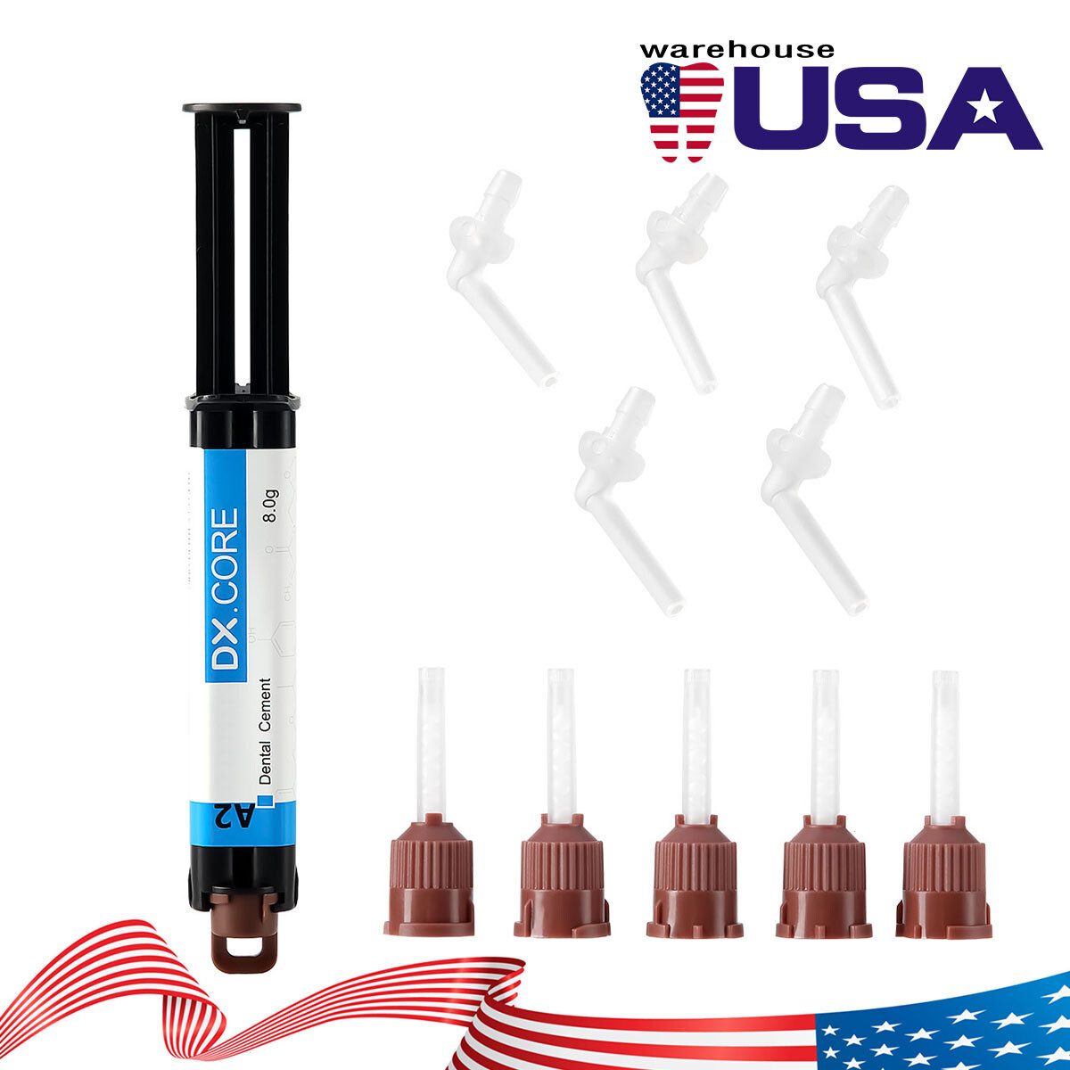 Dental Dual Cure Core Build Up Composite Resin Light and Self Cured A2 Shade