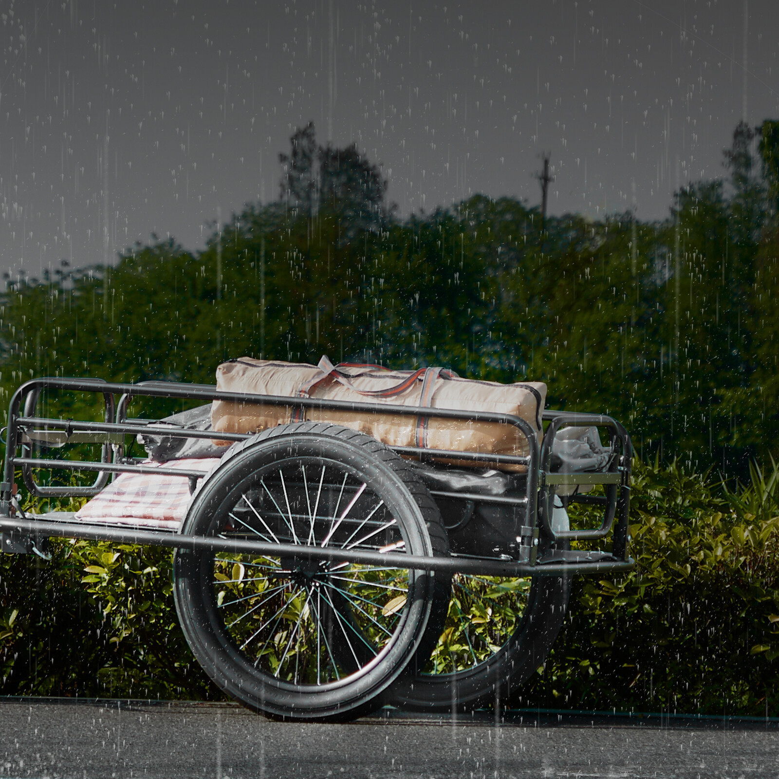 VEVOR Bike Cargo Trailer Bicycle Carrier Storage Cart 275 lbs Load Carbon Steel