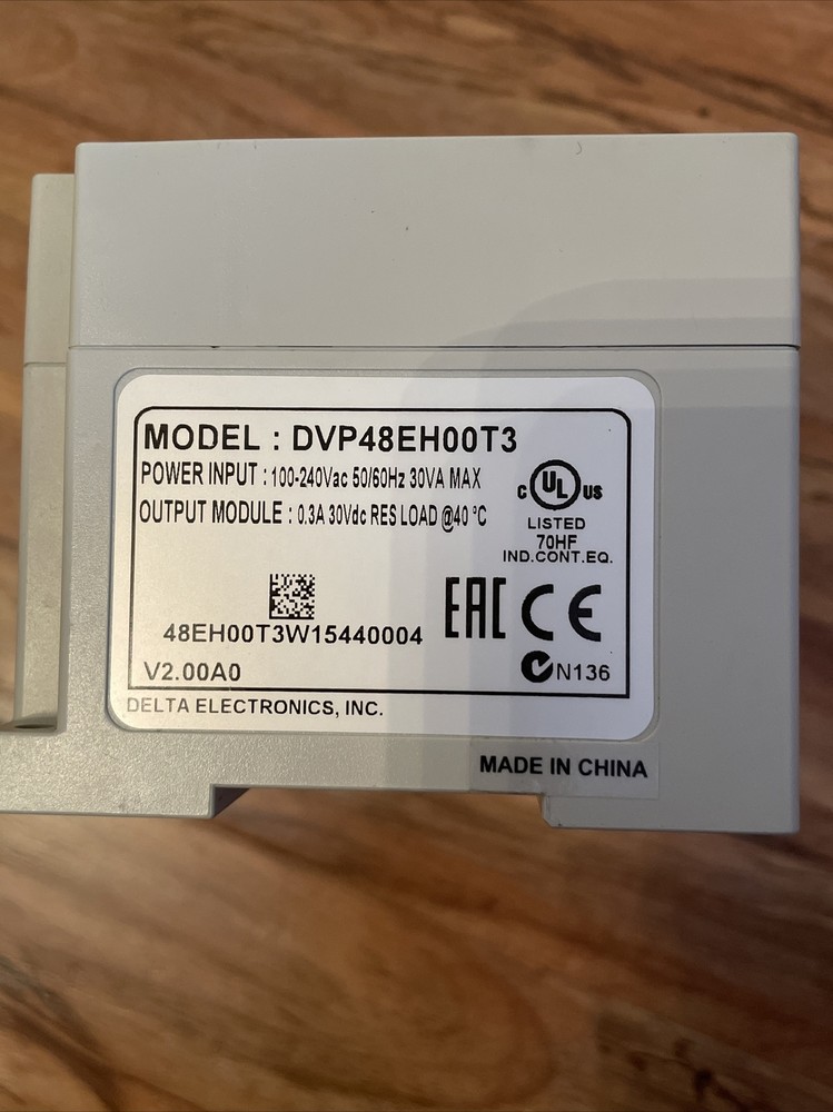 DELTA DVP48EH00T3 PLC Module NPN Transistor Programmable Controller