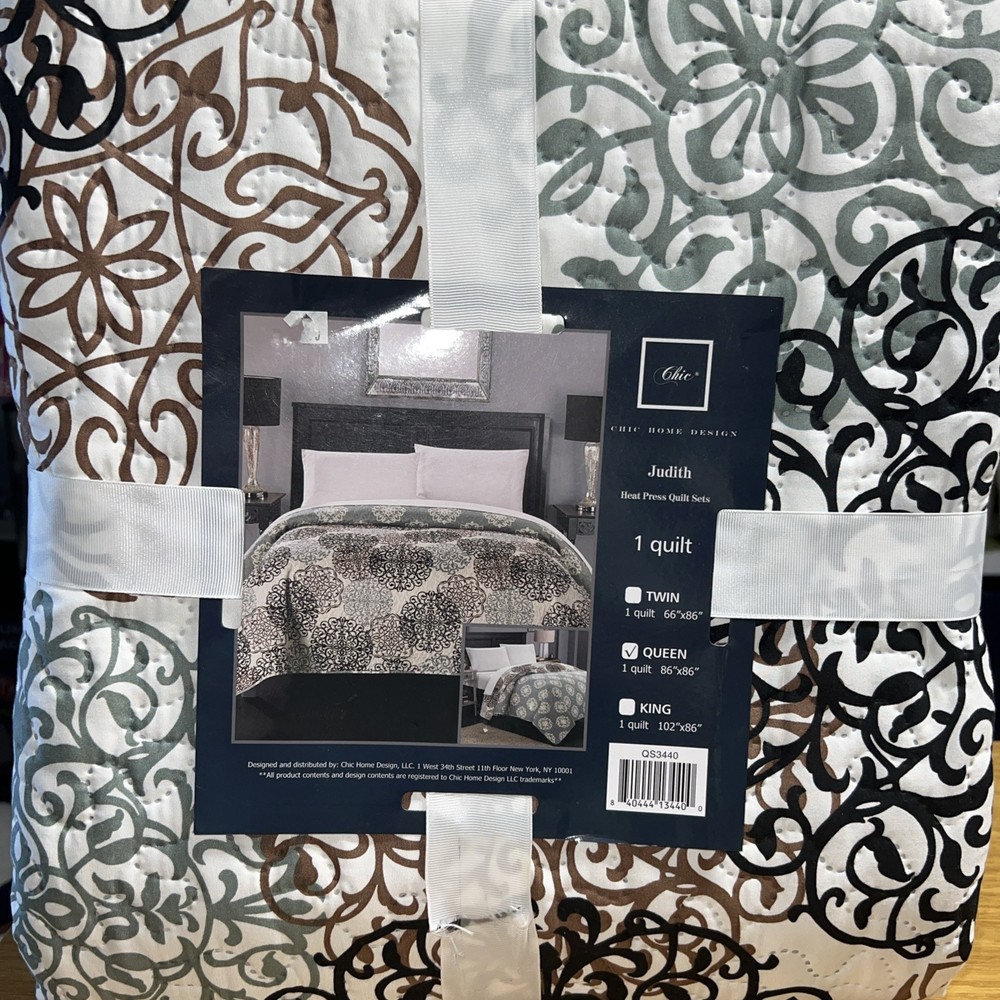 Chic Home Judith Queen Quilt, NWT