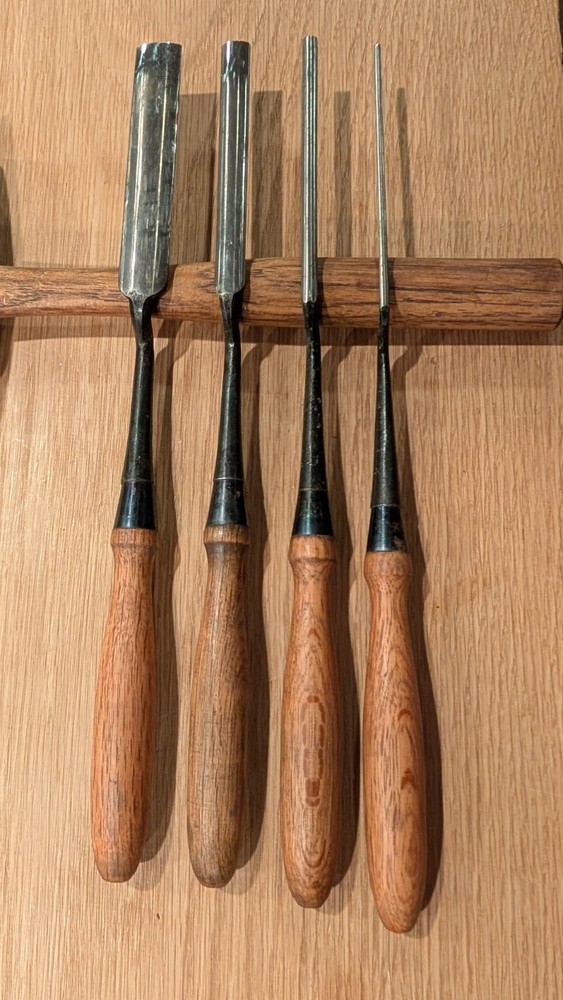 Set Of Four Japanese Kote Nomi Crank Neck Gouges