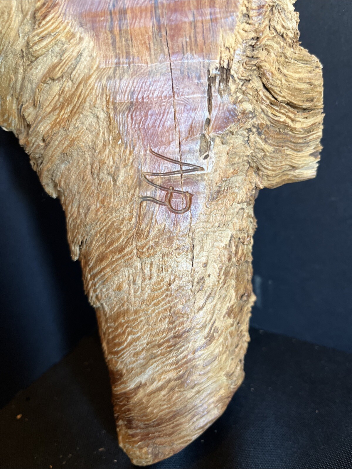 Vintage Hand Carved Wood Detailed Old Man Folk Art Signed AR Wall Art 19” Decor