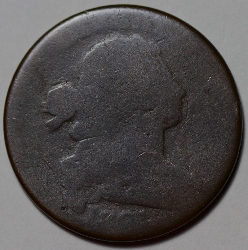 1801 Draped Bust Large Cent - 3 Error Reverse - US 1c Copper Coin