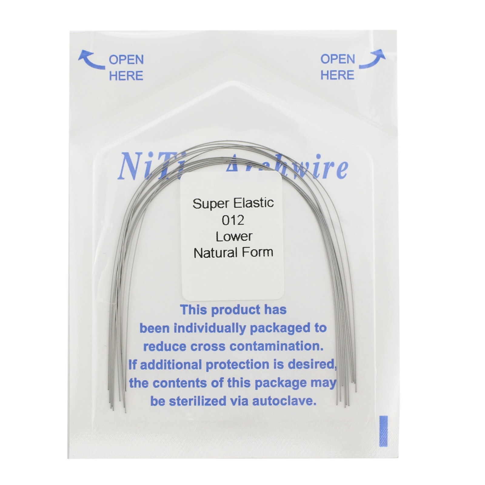 100Pcs Dental Orthodontic Arch Wire Stainless Steel NiTi Ovoid Natural 014 16X22