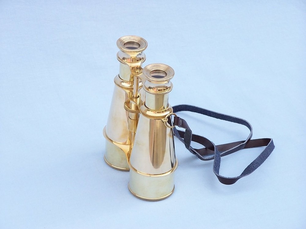 Hampton Nautical Captain's Solid Brass Binoculars, 6", Brass