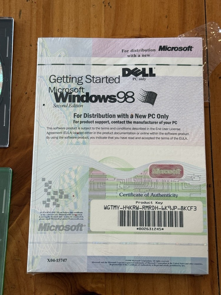 Microsoft WINDOWS 98 Second Edition-FULL OPERATING SYSTEM WIN 98 & More