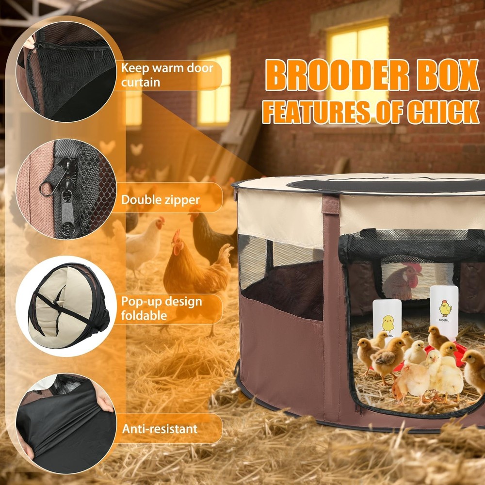 Chicken Brooder Box for Chick Starter Kit - 2026 Upgrade XL (Extra Large) Dou...