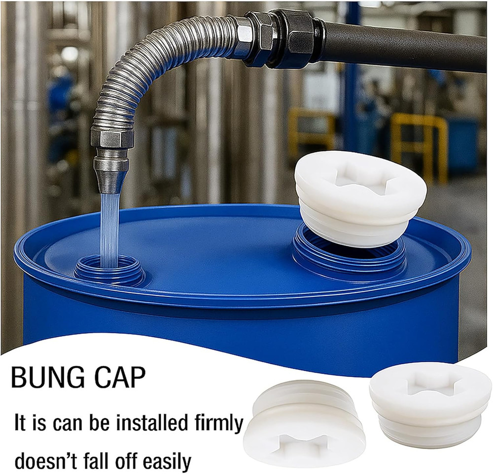 Bung Cap with 2" Thread Size, 2 Pack Poly Buttress Drum Bung, Course Thread for