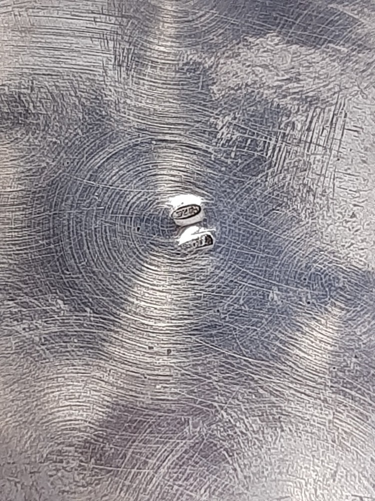 Small Round Box 925 Silver Solid Green Plastic Lid cm 6.5