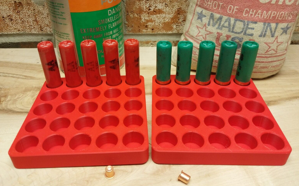 28 Gauge Shot Shell Reloading Tray/Block  25 Shells - 2 Pack