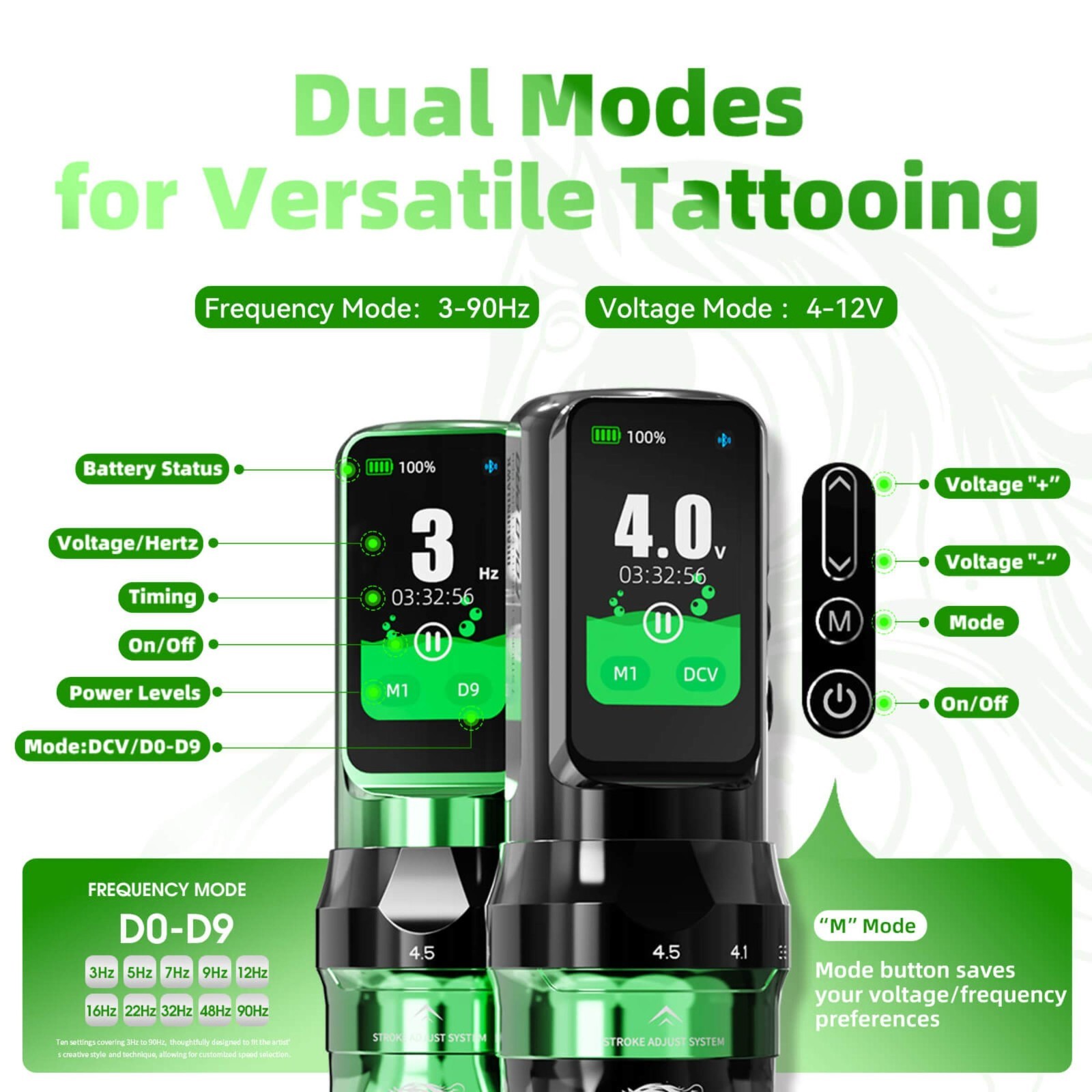 Fold Pro Year of the Horse Edition Wireless Tattoo Pen Machine 2.5-4.5mm 7 Adjus
