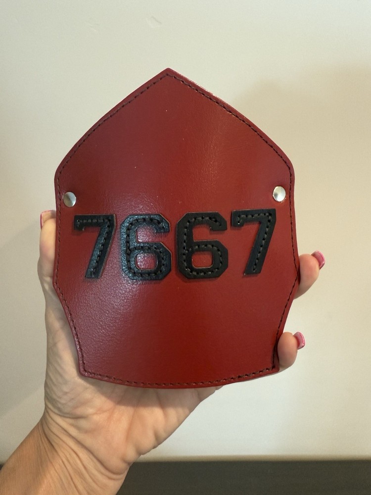 Firefighter Leather Red Shield Traditional #7667