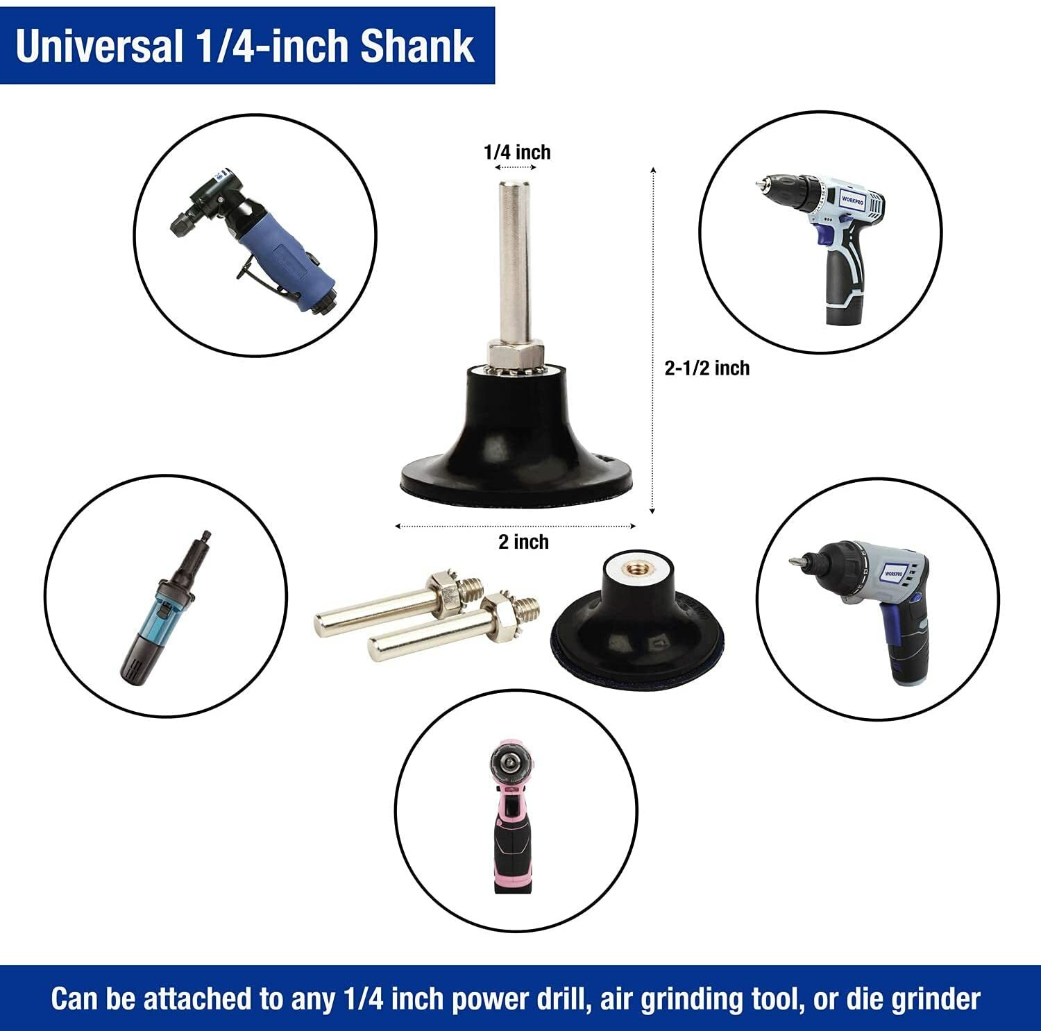 71PCS 2" Roll Lock Sanding Discs Set W/ 1/4 Holder Die Grinder Quick Change Disc