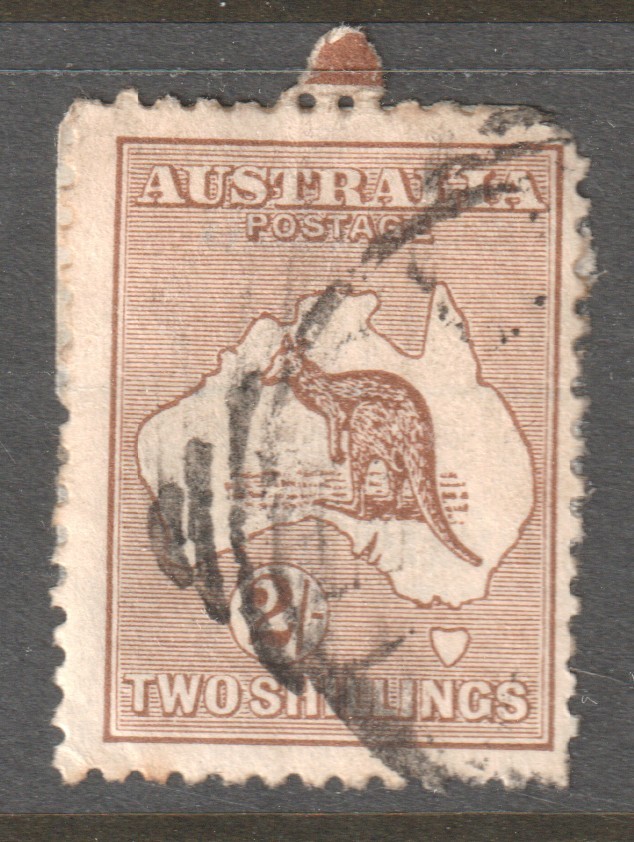 AUSTRALIA 1913 - 24 2/- BROWN ROO & MAP
