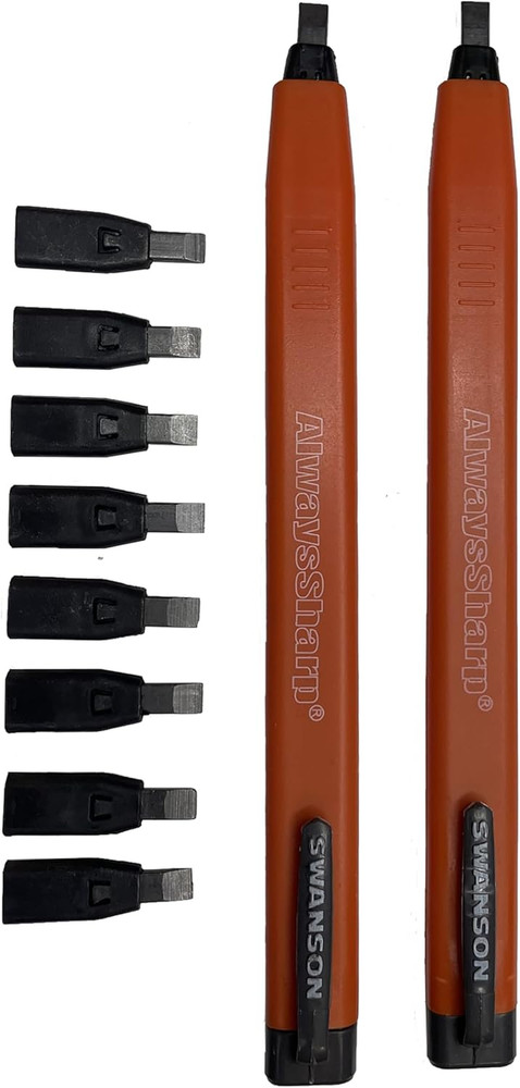 Co CP216 Alwayssharp Refillable Mechanical Carpenter Pencil, Two Pack, with 8 Mo