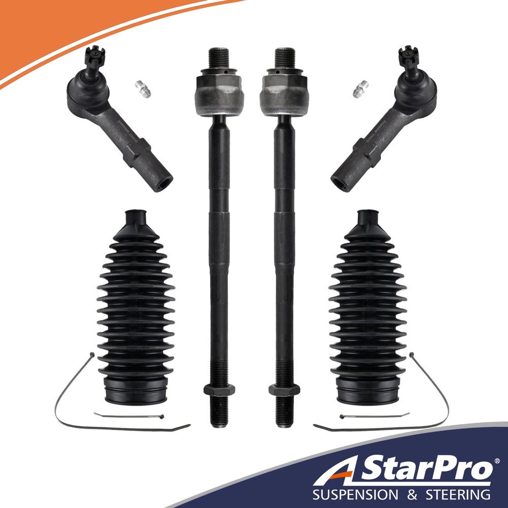 6pc Front Tie Rod Ends Inner Outer For Chevy Traverse GMC Acadia Buick Enclave